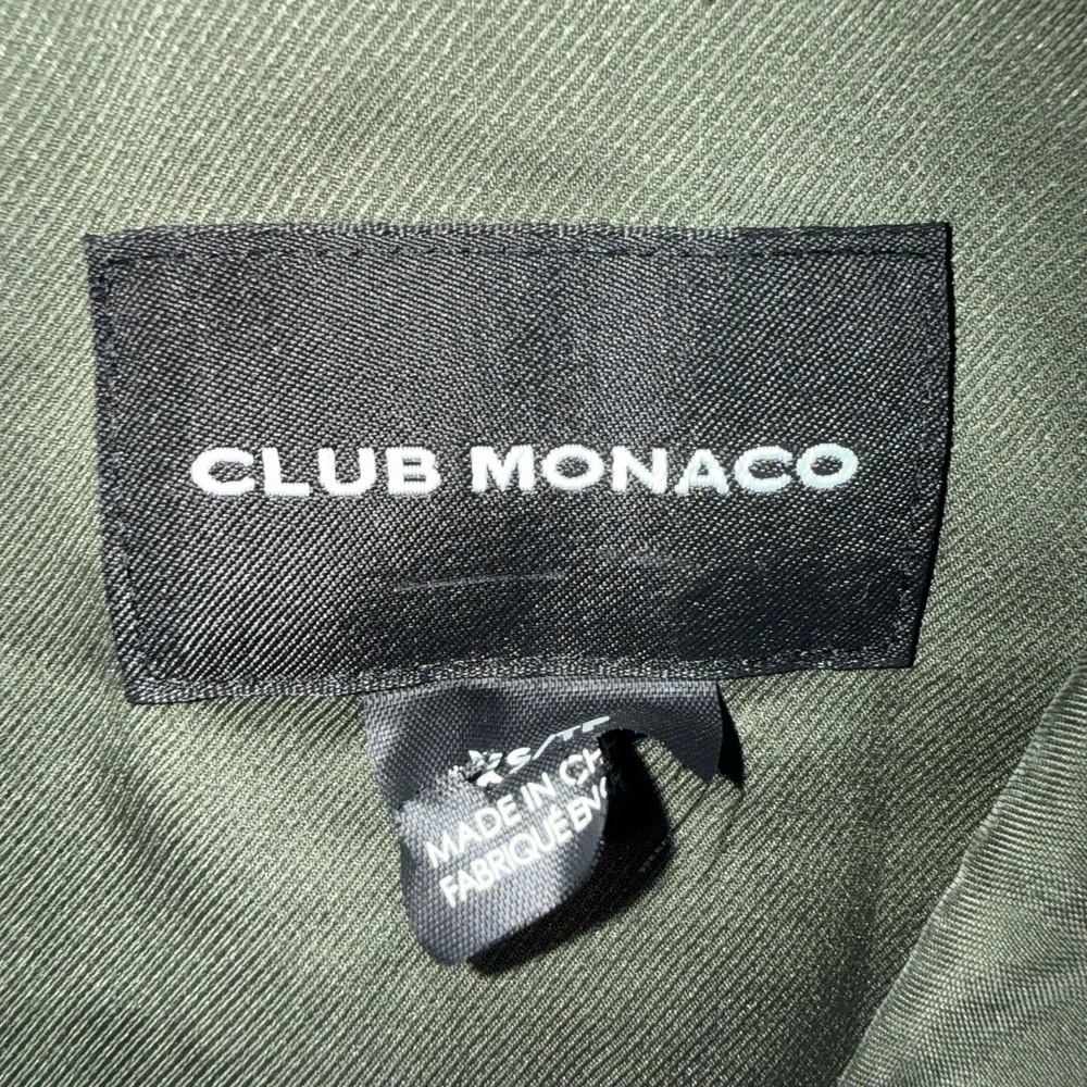Club Monaco Green Sleeveless Open Front Long Vest Coat Women's XS